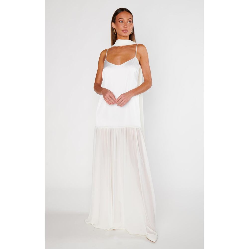 Show Me Your Mumu Dalia Maxi Dress in Ivory Luxe Satin S - Picture 3 of 6